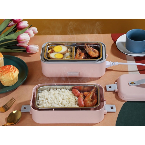 300W Multifunctional Electric Lunch Box - Stainless Steel Self-Heating Food Warmer, Leak-Proof, Fast Heating, Suitable for Offices/Travel - Yellow