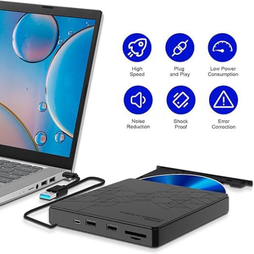 Multifunctional Blu-ray DVD Burner 5-in-1 Card External Blu-ray Drive Laptop Blu-ray Disc Burner - bt668 + Storage Bag