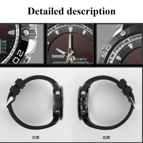 Multifunctional outdoor sports digital watch: Luminous/Stopwatch/Dual Time/Date/Alarm with zinc alloy silicone strap