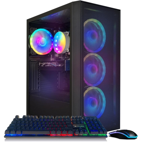 STGAubron Gaming PC Desktop Computer, Intel Core i7 8th Gen up to 4.1Ghz, Radeon RX 580 8G, 16G DDR4, 512G SSD, WIN11H