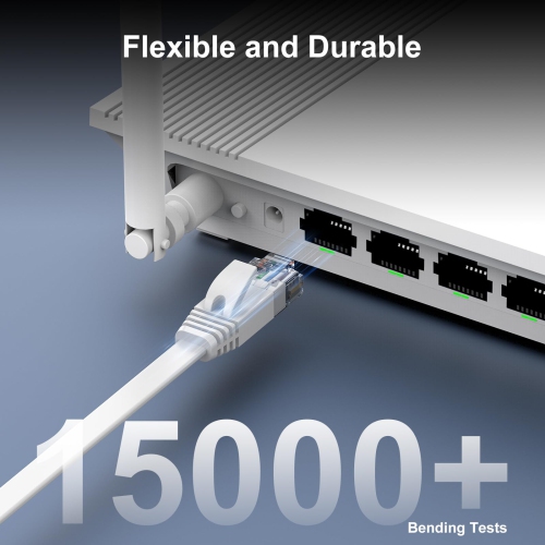 Cat 6 Ethernet Cable 100ft - High Speed 10Gbps, Indoor&Outdoor, Slim Flat Design, Supports Cat7 Network - for Router, Modem, PS4/5, Xbox