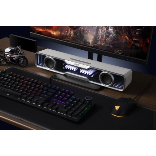 Edifier QS30 Computer Speakers Mini Soundbar USB Speakers Subwoofer Bluetooth 5.4 with Microphone RGB Lighting for PC Laptop