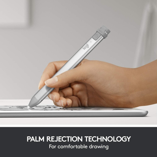 Logitech Crayon Digital Pencil for all iPads with Apple Pencil technology, anti-roll design, and dynamic smart tip - Gray (914-000031)