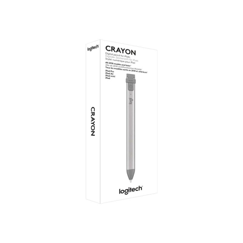 Logitech Crayon Digital Pencil for all iPads with Apple Pencil technology, anti-roll design, and dynamic smart tip - Gray (914-000031)