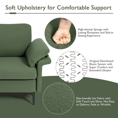 Sofa modulaire moderne en L USB de Costway avec chaise réversible et 2 ports USB verts