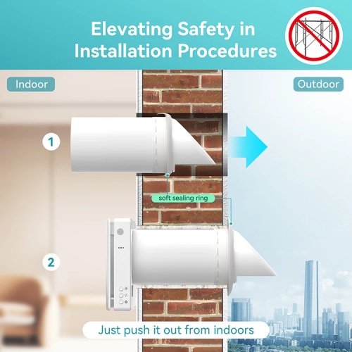 Holtop Ductless Single Room ERV – CO2 Sensor Ventilation System, Ceramic Heat Recovery, Dual Filters (Pre-Filter + F7/MERV 11), Wi-Fi, Quiet – White