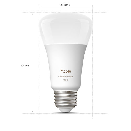Ampoule intelligente DEL Hue A19 de Philips - Complet - Ambiance blanche et colorée