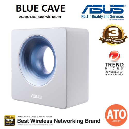 Remis à neuf - Routeur sans fil bibande Blue Cave/CA AC2600 d'Asus pour maison intelligente