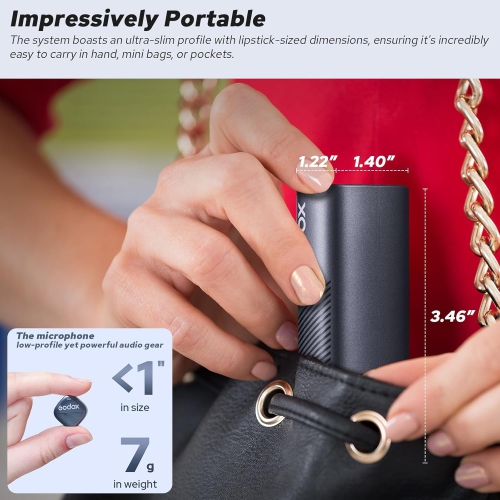 GODOX Cube-SL Kit2 Wireless Lavalier Microphone for iPhone, 8H Battery Life, 2.4G Wireless Mic, 300m Range, Noise Cancelling with Charging Case for