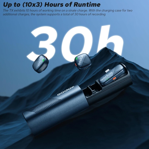 GODOX Cube-SL Kit2 Wireless Lavalier Microphone for iPhone, 8H Battery Life, 2.4G Wireless Mic, 300m Range, Noise Cancelling with Charging Case for