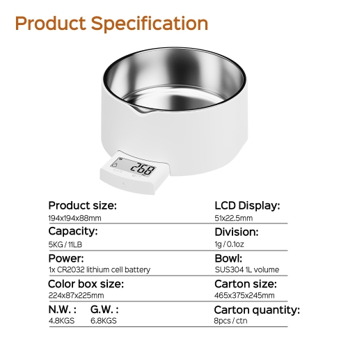 Food scale smart pet weight scale dog pocket scale cat food dog food weighing electronic scale small scale