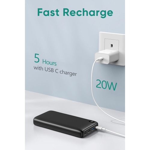 Power Bank 26800mAh Portable Charger, 22.5W Fast Charging Battery Pack PD 3.0 USB C Input & Output with LED Display 4 Outputs for iPhone, Samsung,