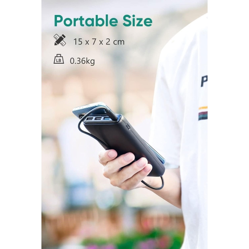 Power Bank 26800mAh Portable Charger, 22.5W Fast Charging Battery Pack PD 3.0 USB C Input & Output with LED Display 4 Outputs for iPhone, Samsung,