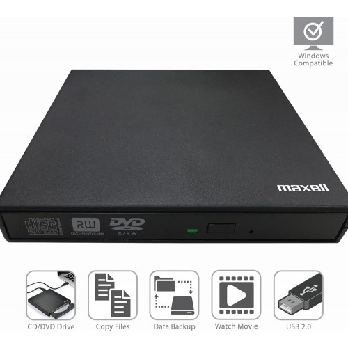 (USB2.0) Maxell 199695 External Slim 8X DVD Writer
