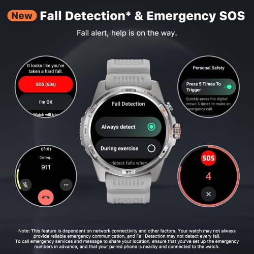 TicWatch Atlas Smartwatch for Men Android Wear OS Smart Watch Outdoor 90 Hrs Battery 110+ Workout Modes Heat Map Fall Detection Health Fitness