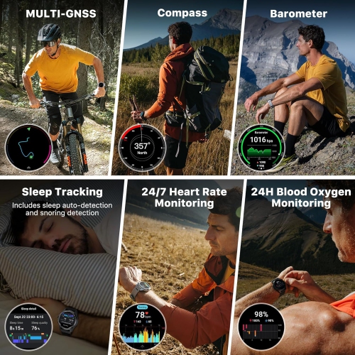 TicWatch Atlas Smartwatch for Men Android Wear OS Smart Watch Outdoor 90 Hrs Battery 110+ Workout Modes Heat Map Health Fitness Tracker 5ATM GPS -