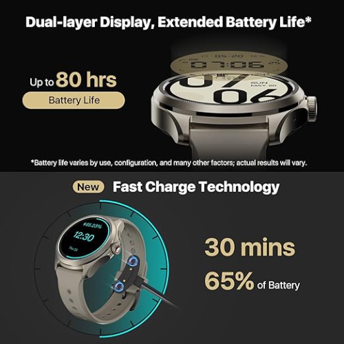 Ticwatch Pro 5 Android Smartwatch for Men Snapdragon W5+ Gen 1 Wear OS Smart Watch 80 Hrs Long Battery Life Health Tracking 5ATM Water