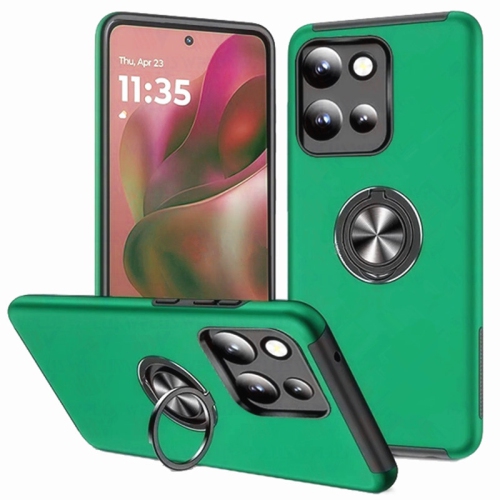 [CS] Étui magnétique hybride à anneau invisible pour Moto Edge 2025 de Motorola, vert minuit