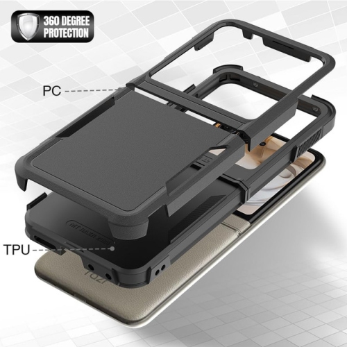 [CS] Dual Layers Heavy Duty Rubber Armor Hard Case Cover for Motorola Moto Razr 2024 2025, Purple