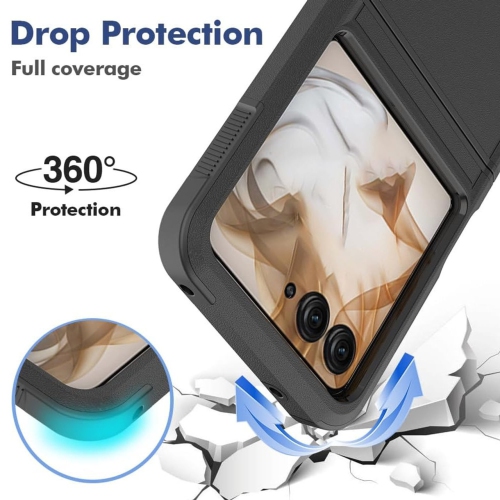 [CS] Dual Layers Heavy Duty Rubber Armor Hard Case Cover for Motorola Moto Razr 2024 2025, Red