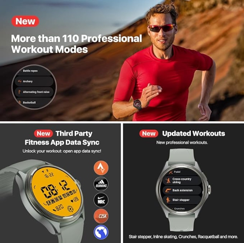 Ticwatch Pro 5 Enduro Smartwatch for Men 1.43" Android Wear OS Smart Watch Up to 90 Hrs Battery 7/24 Heart Rate Health Fitness Tracker Outdoor 5ATM