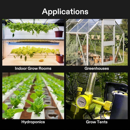 VIVOSUN Hydroponics CO2 Regulator Emitter System with Solenoid Valve Flowmeter for Grow Room Grow Tent Garden House