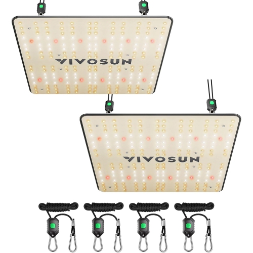 VIVOSUN 2-Pack VS1000 LED Grow Light Sunlike Full Spectrum, Samsung LM301 Diodes, for Indoor Plants, Dimmable Lights, Veg and Bloom, Sosen Driver,