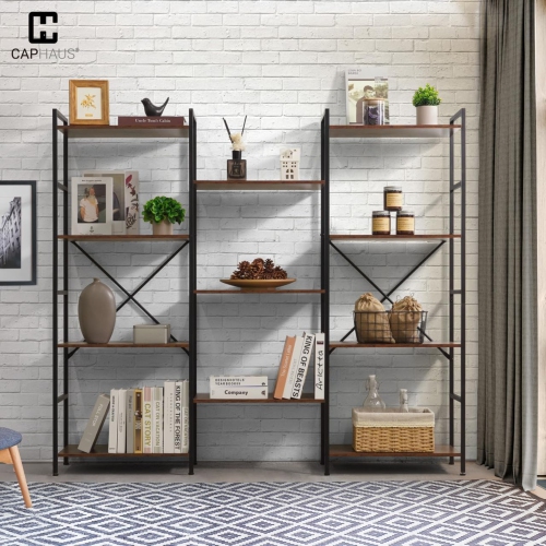 CAPHAUS Triple Column 4 Tier Bookshelf,