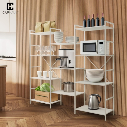 CAPHAUS Triple Column 4 Tier Bookshelf,