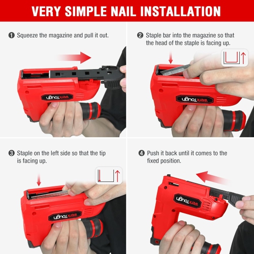 Powertough 4V Cordless Staple Gun/Brad Nailer Upholstery Staple Gun Heavy Duty 2 in 1 USB Without Charger Cable 2000pcs Staples and Brad Nails