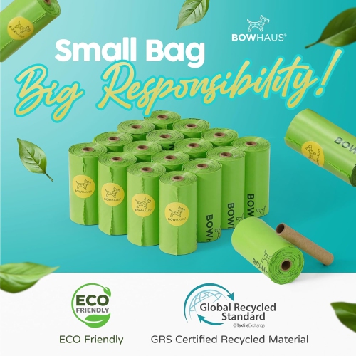 CAPHAUS 9” x 13” Extra Thick Dog Poop Bags with Dispenser, Easy Open Pet Poop Bag Refill Rolls, 1005 Counts