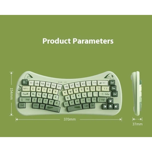 Bow-shaped ergonomic keyboard, cute cat Alice keyboard, dual-mode wireless 2.4G Bluetooth 5.0, rechargeable, compact, 68-key multi-device