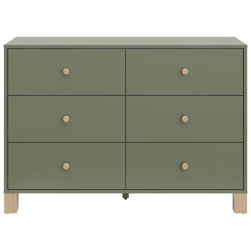 Commode à 6 tiroirs pour enfants California de Storkcraft - Olive avec bois flotté