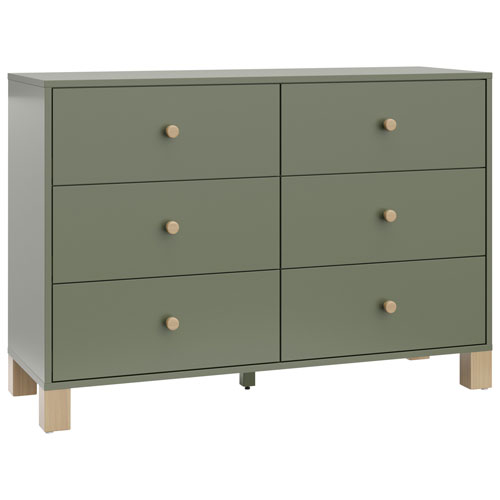 Commode à 6 tiroirs pour enfants California de Storkcraft - Olive avec bois flotté
