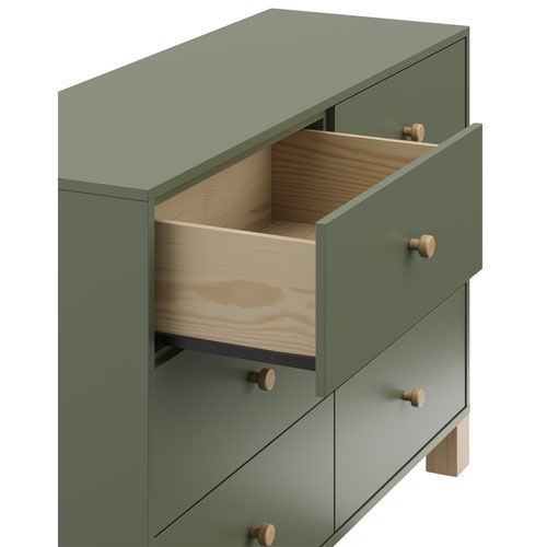 Commode à 6 tiroirs pour enfants California de Storkcraft - Olive avec bois flotté