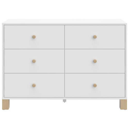 Commode à 6 tiroirs pour enfants California de Storkcraft - Blanc avec bois flotté