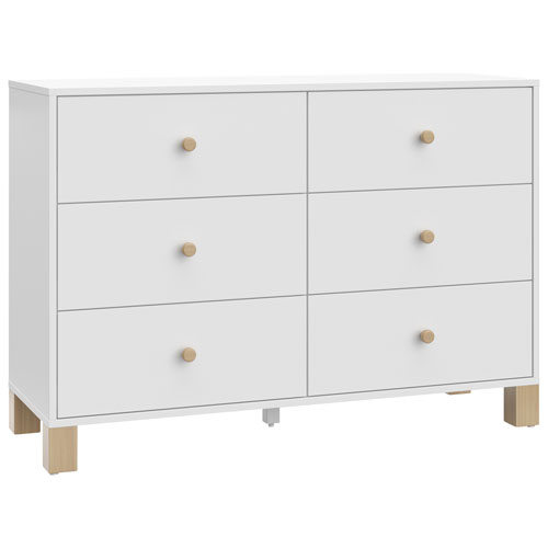 Commode à 6 tiroirs pour enfants California de Storkcraft - Blanc avec bois flotté