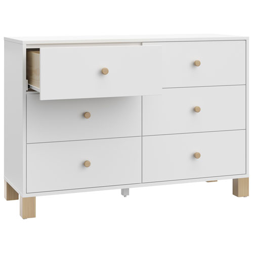 Commode à 6 tiroirs pour enfants California de Storkcraft - Blanc avec bois flotté