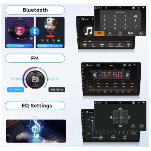 Car Stereo Single Din with Wireless Carplay & Android Auto, 9 Inch IPS Touch Screen Radio with Bluetooth GPS Car Audio Receivers, Mirror Link, FM