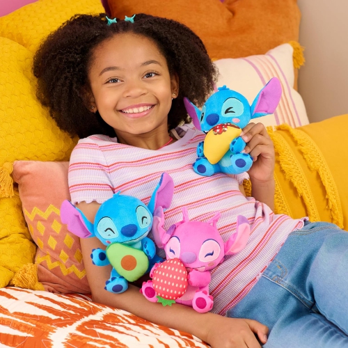 SET of Collectible LIMITED EDITION Disney Stitch with Pineapple 7-inch Plush Stuffed Animal, and Angel with Strawberry