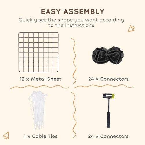 PawHut Pet Playpen, DIY Guinea Pig Cage, Rabbit Pen Enclosure, Small Animal Pen Fence with Door for Hedgehog, Bunny, Chinchilla, Ferret, Kitty, 12