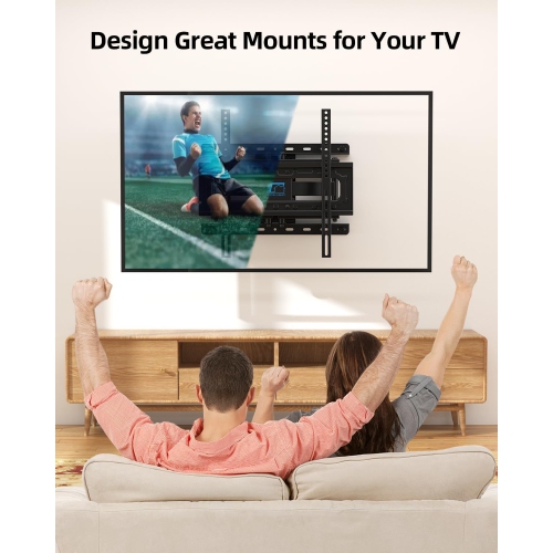 Full Motion TV Wall Mount for Most 26-70 Inch TVs Up to 132 LBS, Max VESA 400x400mm, Wall Mount TV Bracket with Swivel Extension Articulating Tilting