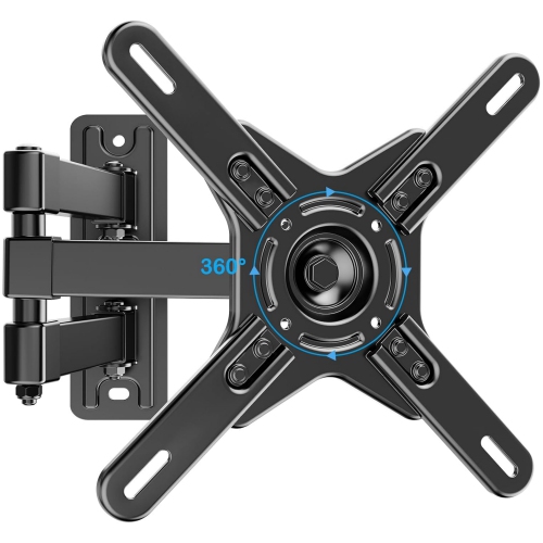 Full Motion TV Wall Mount for 17-42” TVs & Monitors, Unique 360° Ball Joint Rotatable TV Mount with Swivel Tilt Articulating Arms Extension, Max VESA