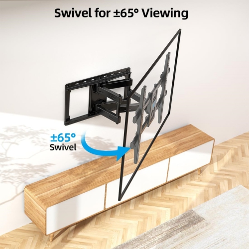 Full Motion TV Wall Mount for Most 32-85 inch TVs up to132lbs, Max VESA 600x400mm, Wall Mount TV Bracket Dual Articulating Arms, Swivel, Tilting,