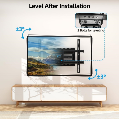 Full Motion TV Wall Mount for Most 32-85 inch TVs up to132lbs, Max VESA 600x400mm, Wall Mount TV Bracket Dual Articulating Arms, Swivel, Tilting,