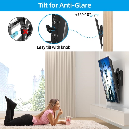 Tilting TV Wall Mount for Most 48-120 inch Flat Curved TVs up to 200 lbs,Heavy Duty TV Mount Max VESA 800x600mm,Wall Mount TV Bracket Fit 16"18"24"