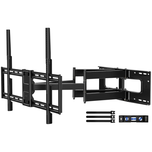 Full Motion Long Arm TV Wall Mount Bracket, Fits 75, 80, 85, 86, 98, 100 inch Flat or Curved TVs Up to 800x600 VESA & 165LBS, TV Mount with Full