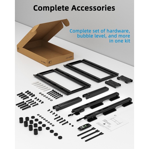 Large Fixed TV Wall Mount for 42-100" Flat/Curved TVs up to 200lbs, Low Profile Heavy Duty TV Mount Bracket Fits 16", 24", 32" Wood Stud, for LED