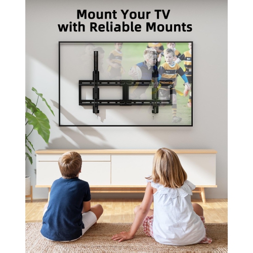 Large Fixed TV Wall Mount for 42-100" Flat/Curved TVs up to 200lbs, Low Profile Heavy Duty TV Mount Bracket Fits 16", 24", 32" Wood Stud, for LED
