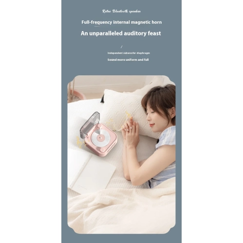 Retro Turntable Wireless Bluetooth Speaker Portable Card Mini Record Player Desktop HIFI Sound Rotating Record - Green